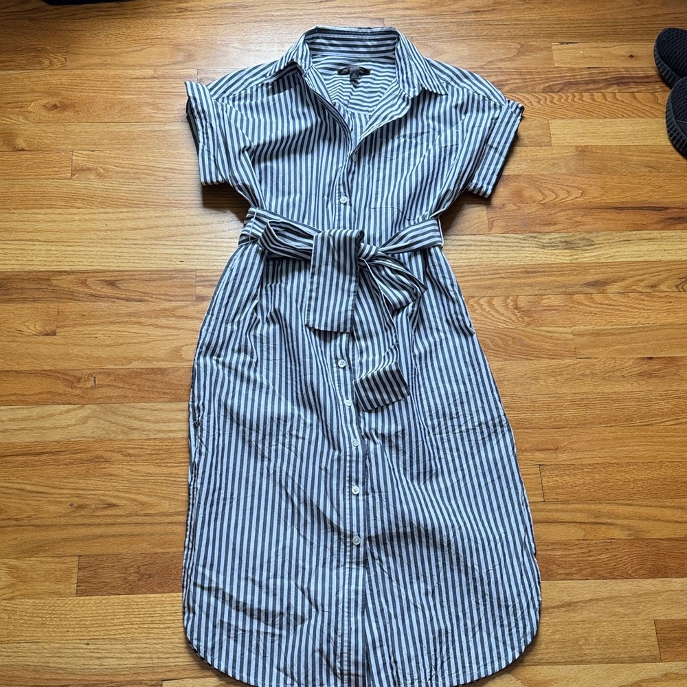 Banana Republic Navy Striped Midi Dress